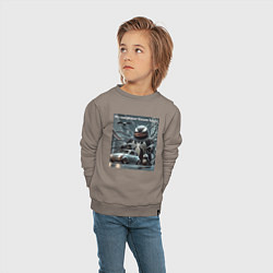 Свитшот хлопковый детский My neighbor Venom-Totoro, цвет: утренний латте — фото 2