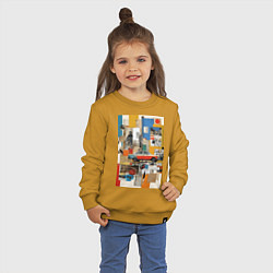 Свитшот хлопковый детский Плакат с ретро автомобилем, цвет: горчичный — фото 2