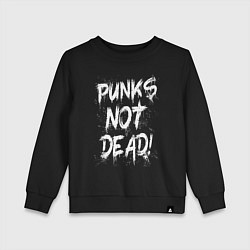 Свитшот хлопковый детский Punk not dead, цвет: черный