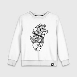 Свитшот хлопковый детский Сердце фастфуда, цвет: белый
