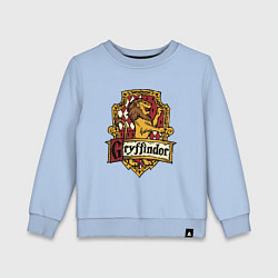 Свитшот хлопковый детский Hogwarts - gryffindor logo, цвет: мягкое небо