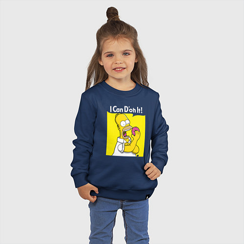 Детский свитшот Гомер с пончиком / Тёмно-синий – фото 3