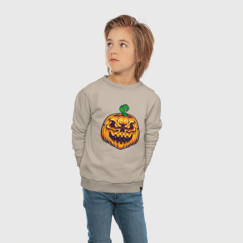 Детский свитшот Halloween pumpkin / Миндальный – фото 4