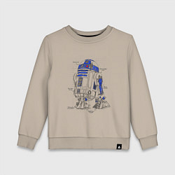Свитшот хлопковый детский R2-D2, цвет: миндальный