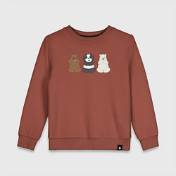 Свитшот хлопковый детский Три мишки, цвет: кирпичный