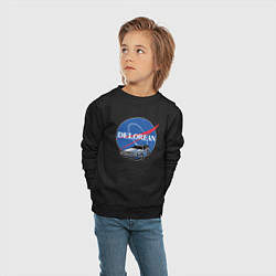 Свитшот хлопковый детский Space delorean, цвет: черный — фото 2
