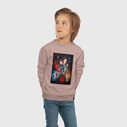 Свитшот хлопковый детский Stranger Things 4, цвет: пыльно-розовый — фото 2