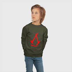 Свитшот хлопковый детский Assassins creed - shadows logotype, цвет: хаки — фото 2