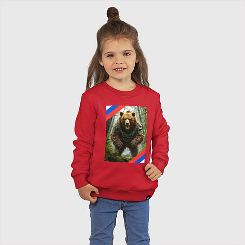 Детский свитшот Потревожили медведя / Красный – фото 3