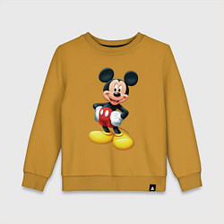 Свитшот хлопковый детский Микки - мышь, цвет: горчичный