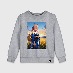 Свитшот хлопковый детский Tamamo no Mae Fate Grand Order, цвет: меланж