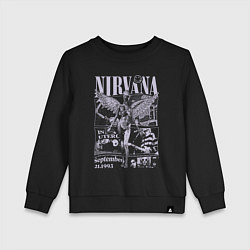 Свитшот хлопковый детский Nirvana grunge, цвет: черный