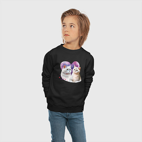 Детский свитшот Хвостатая любовь / Черный – фото 4