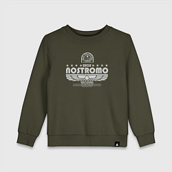 Свитшот хлопковый детский USCSS The Nostromo серый, цвет: хаки