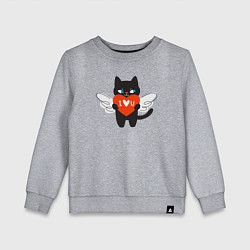 Свитшот хлопковый детский Ангельский котик, цвет: меланж