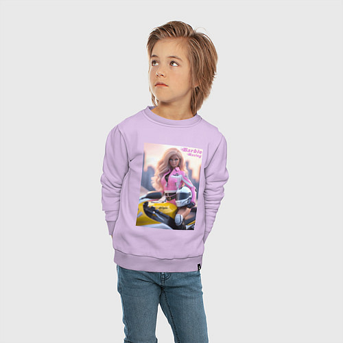 Детский свитшот Barbie racing - Kawasaki Ninja / Лаванда – фото 4