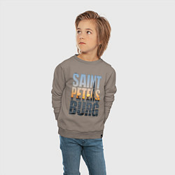 Свитшот хлопковый детский Санкт-Петербург Лахта центр, цвет: утренний латте — фото 2