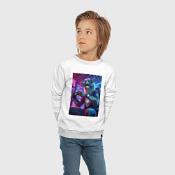 Свитшот хлопковый детский Крутой волчара - киберспорт, цвет: белый — фото 2