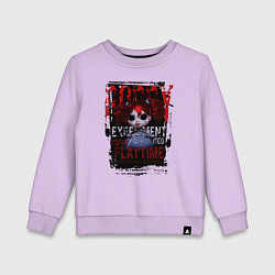 Свитшот хлопковый детский Кукла Поппи из Poppy Playtime, цвет: лаванда