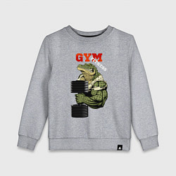 Свитшот хлопковый детский GYM fitness - crocodile, цвет: меланж