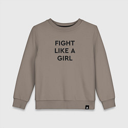 Свитшот хлопковый детский Fight like a girl, цвет: утренний латте