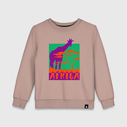 Свитшот хлопковый детский В Африке, цвет: пыльно-розовый