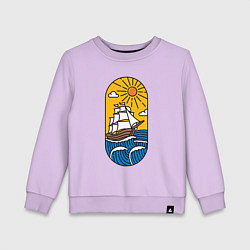 Свитшот хлопковый детский Sunny ship, цвет: лаванда