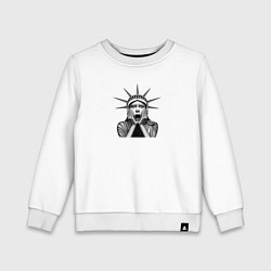 Свитшот хлопковый детский Статуя удивления, цвет: белый