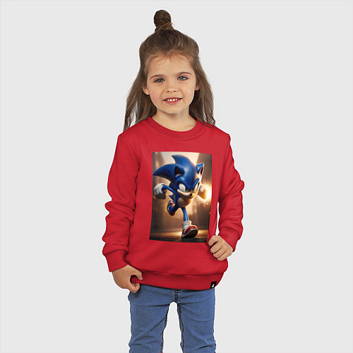 Детский свитшот Бегущий Соник / Красный – фото 3