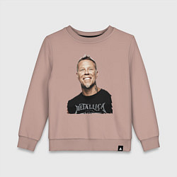 Свитшот хлопковый детский James Alan Hetfield - Metallica leader, цвет: пыльно-розовый