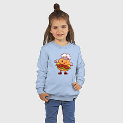 Свитшот хлопковый детский Повар бургер, цвет: мягкое небо — фото 2