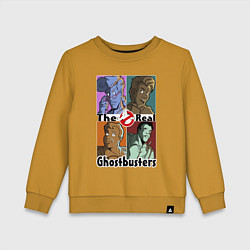 Свитшот хлопковый детский The real ghostbusters, цвет: горчичный