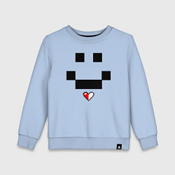 Свитшот хлопковый детский Minecraft улыбка и любовь, цвет: мягкое небо