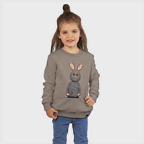 Детский свитшот Cartoon hare character / Утренний латте – фото 3