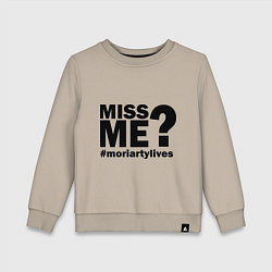 Свитшот хлопковый детский Miss me? Moriarty, цвет: миндальный