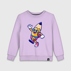 Свитшот хлопковый детский Карандаш ученик, цвет: лаванда