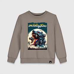 Свитшот хлопковый детский Волки Роллинг Стоунз - фантазия, цвет: утренний латте