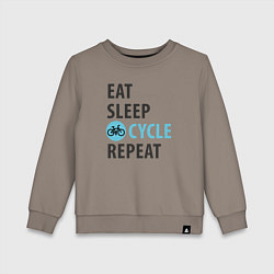 Свитшот хлопковый детский Еда сон велик, цвет: утренний латте