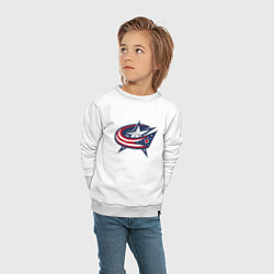 Свитшот хлопковый детский Columbus blue jackets - hockey team - emblem, цвет: белый — фото 2