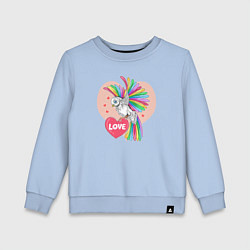 Свитшот хлопковый детский Color bird, цвет: мягкое небо