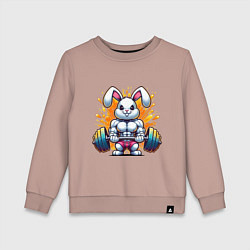Свитшот хлопковый детский Gym bunny barbell, цвет: пыльно-розовый