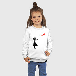 Свитшот хлопковый детский Девочка и топор, цвет: белый — фото 2
