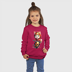 Свитшот хлопковый детский Мотокиса, цвет: маджента — фото 2