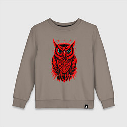 Свитшот хлопковый детский Сова красная, цвет: утренний латте