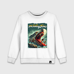 Свитшот хлопковый детский Rolling Stones - wolfs mouth, цвет: белый