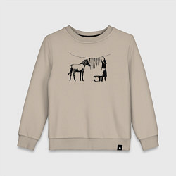 Свитшот хлопковый детский Banksy zebra, цвет: миндальный