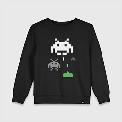 Свитшот хлопковый детский Space invaders, цвет: черный