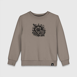 Свитшот хлопковый детский Штурвал и две розы, цвет: утренний латте