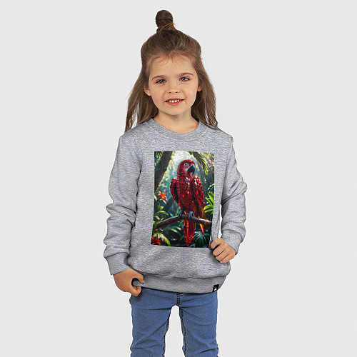 Детский свитшот Попугай из драгоценных камней / Меланж – фото 3