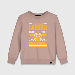 Свитшот хлопковый детский Lakers basket, цвет: пыльно-розовый